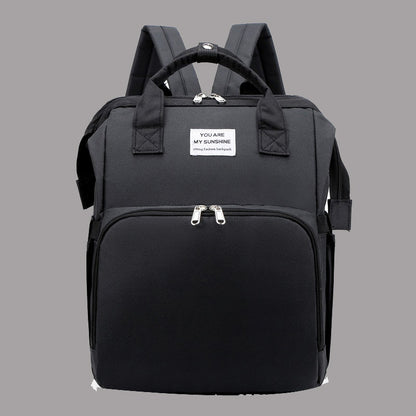 Multifunctional Mommy Backpack with Baby Crib Large Capacity Waterproof Diaper Bag