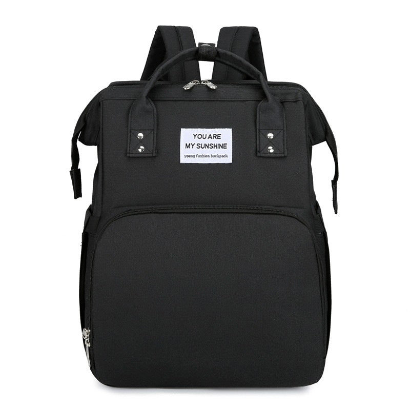 Multifunctional Mommy Backpack with Baby Crib Large Capacity Waterproof Diaper Bag