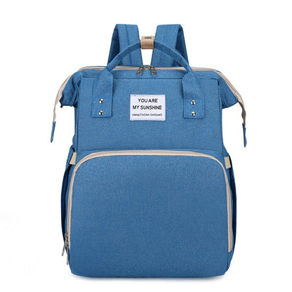 Multifunctional Mommy Backpack with Baby Crib Large Capacity Waterproof Diaper Bag
