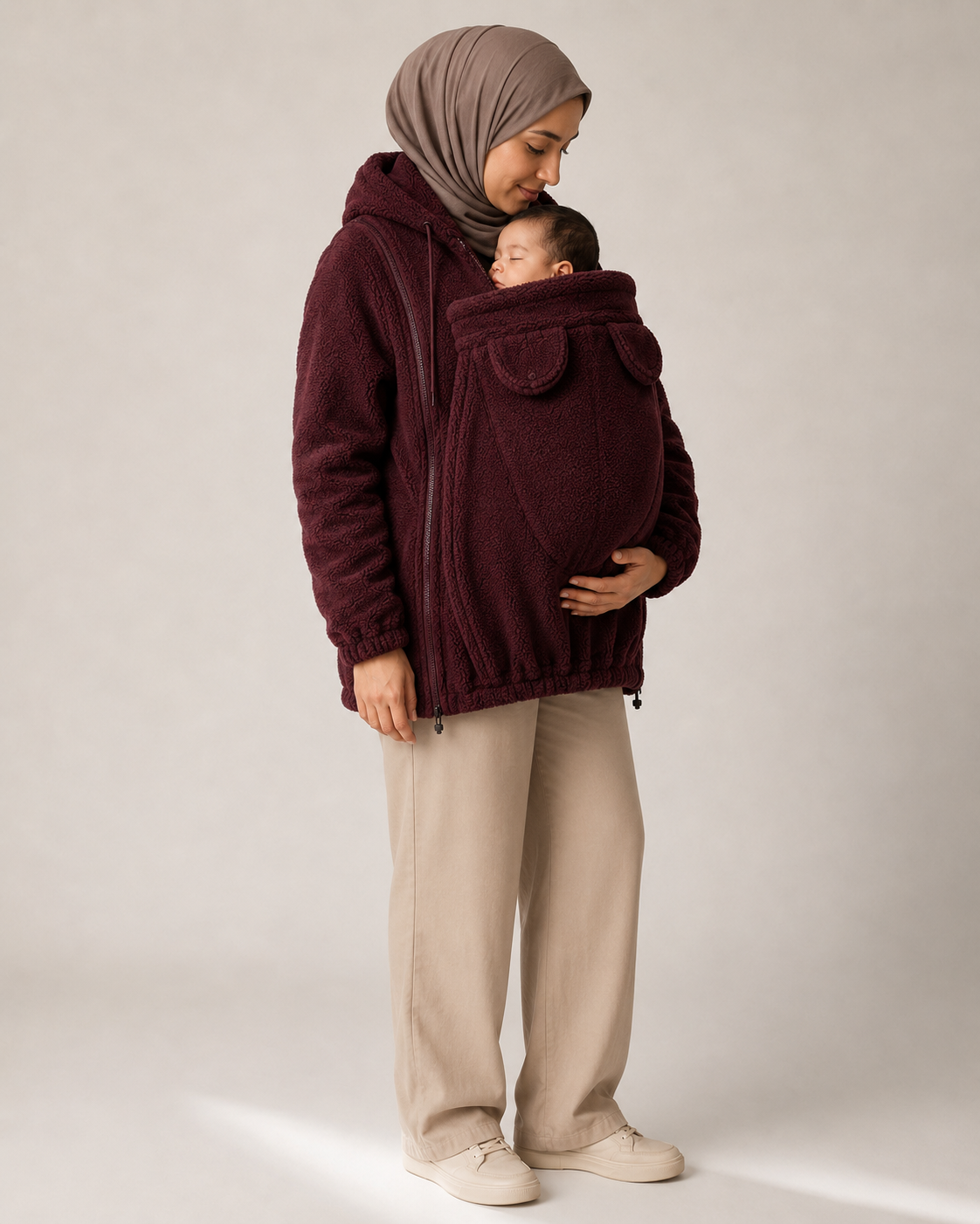 Womens Cashmere Blend Hooded Cardigan