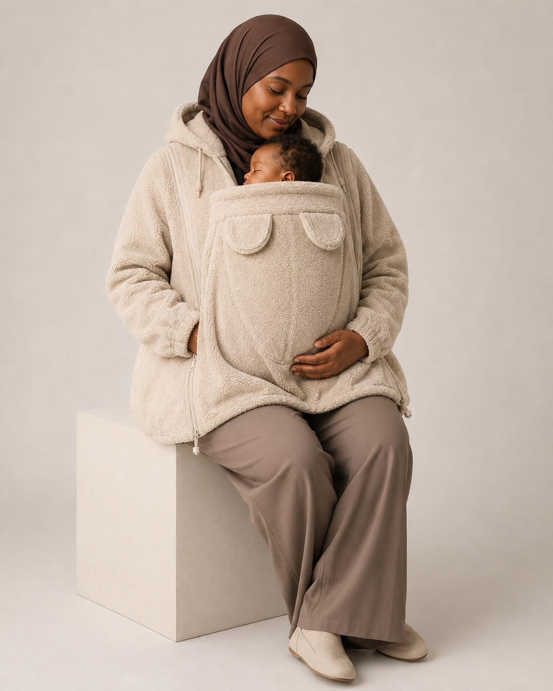 Womens Cashmere Blend Hooded Cardigan