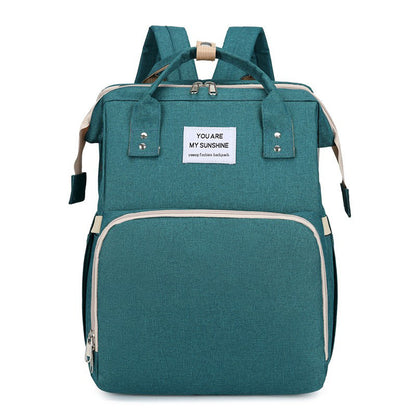 Multifunctional Mommy Backpack with Baby Crib Large Capacity Waterproof Diaper Bag